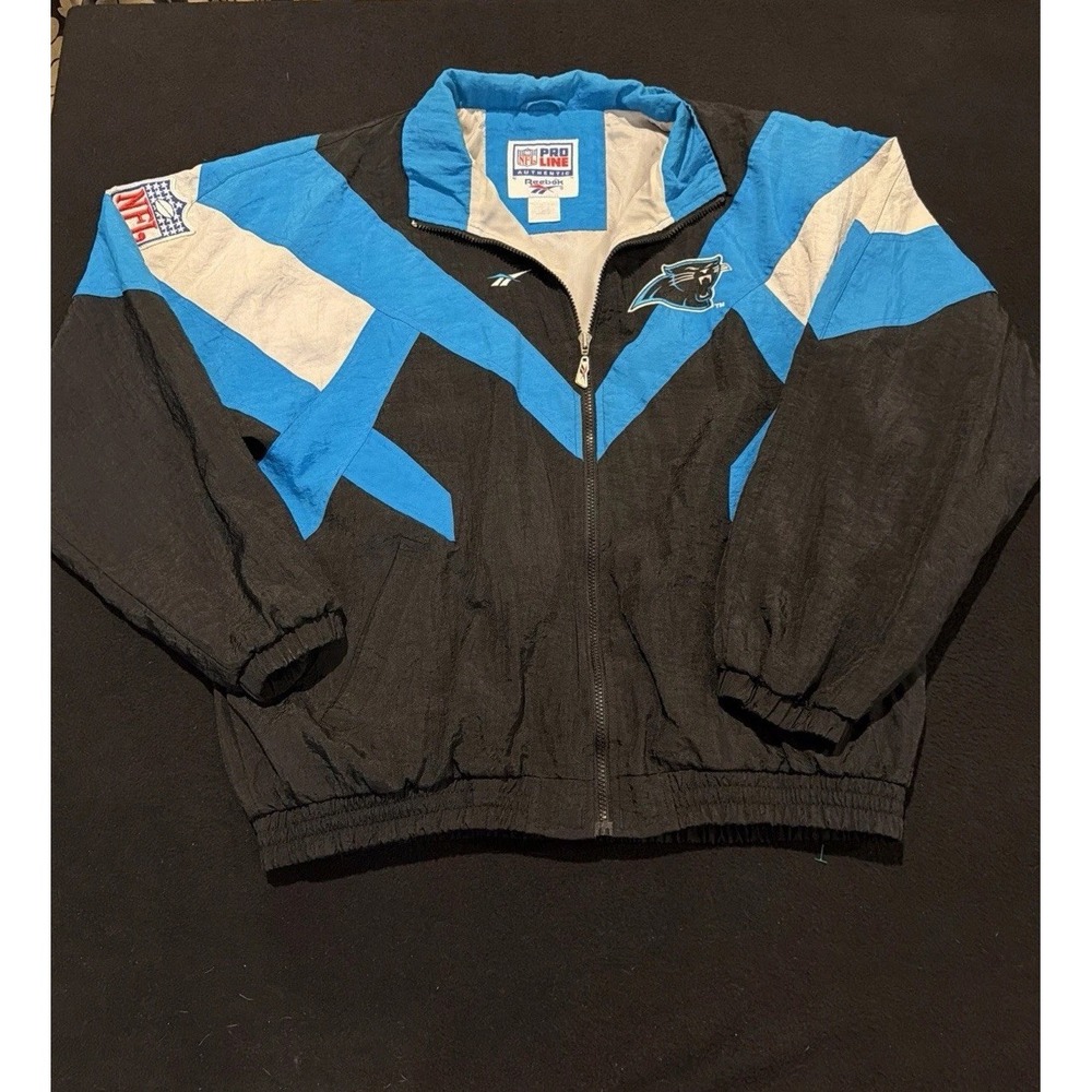 Reebok Pro Line Vintage Carolina Panthers Windbreaker Jacket Mens Size Large